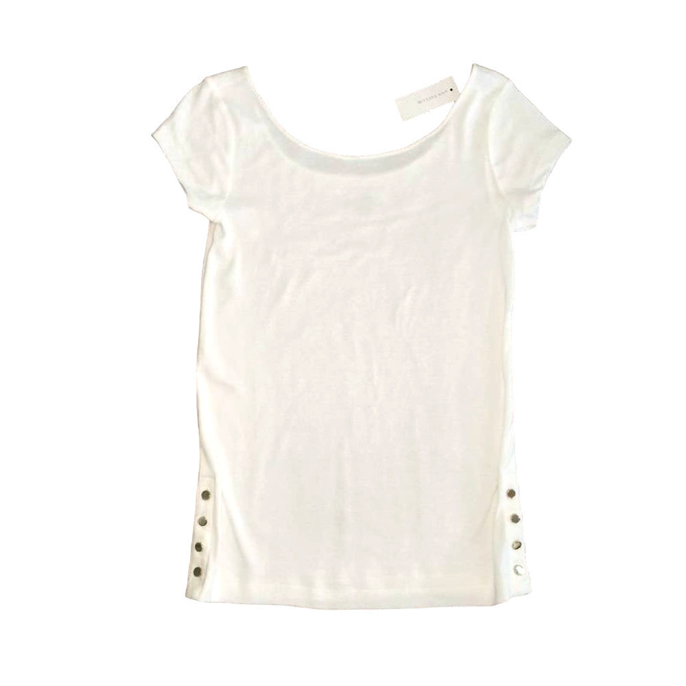 New Ann Taylor Size Small Off-White Beige Gold Button Top Nwt